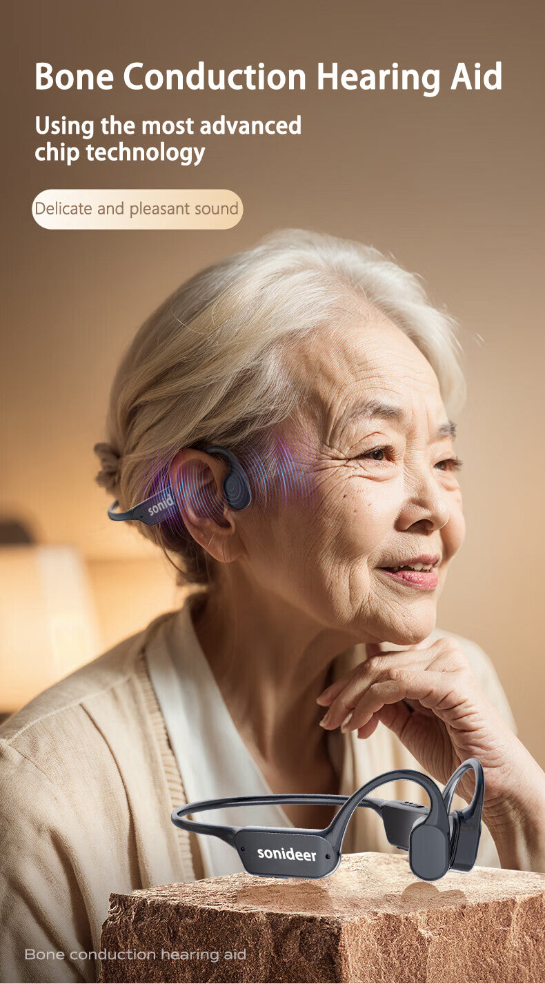 Bone Conduction Hearing Aid – Bluetooth Compatible/AI Adaptive Sound/DIY Customizable Fitting/Waterproof/Dual Function For Hearing And Music