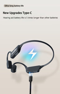Bone Conduction Hearing Aid – Bluetooth Compatible/AI Adaptive Sound/DIY Customizable Fitting/Waterproof/Dual Function For Hearing And Music